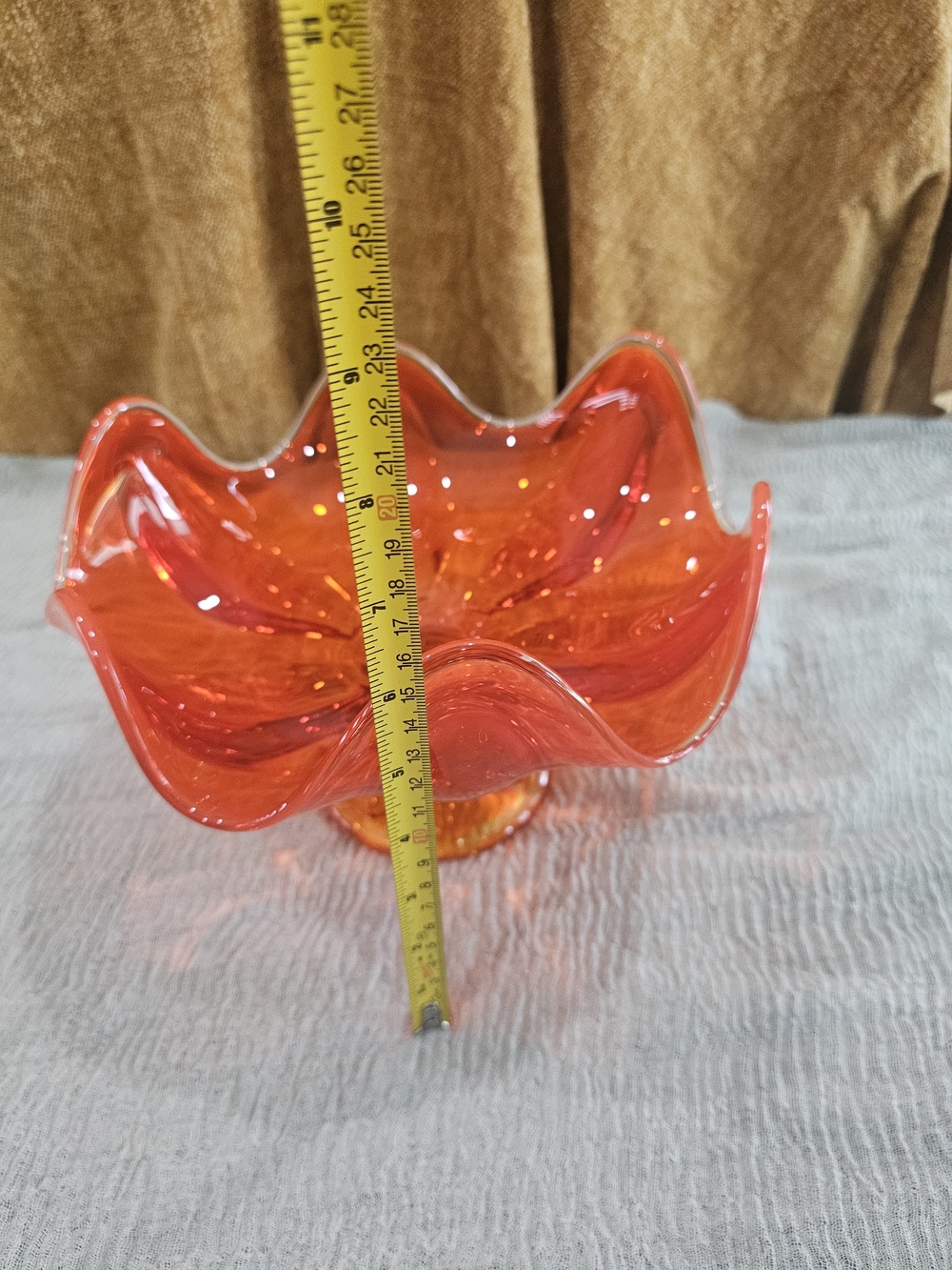Viking Epic Persimmon Glass Compote Bowl Vintage Mid-century - Picture 8 of 8